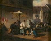 George Chinnery Chinese Street Scene at Macao USA oil painting artist